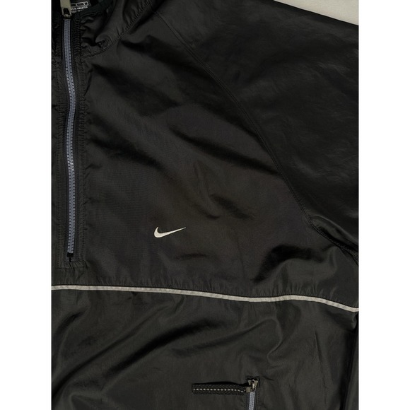 Nike Running Half Zip Pullover Jacket Men's Large Black Windbreaker Lightweight - Picture 9 of 11